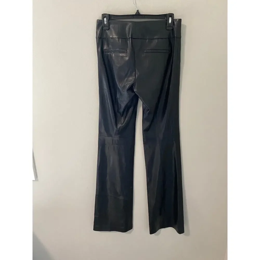 New Alice + Olivia Women's Leather Flare Pants Size 2 - Picture 4 of 4